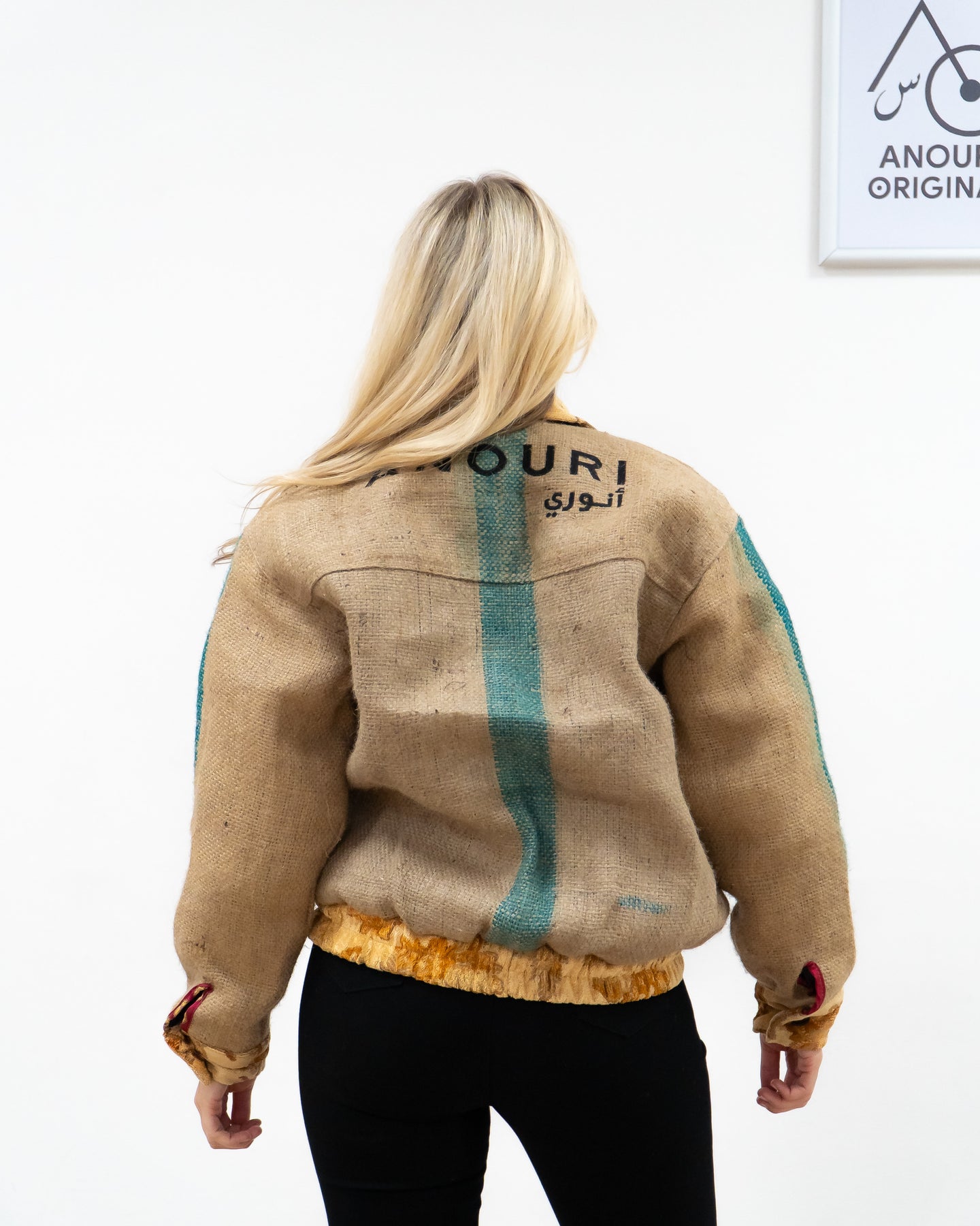 ANOURI - Yellow Crop Burlap Jacket